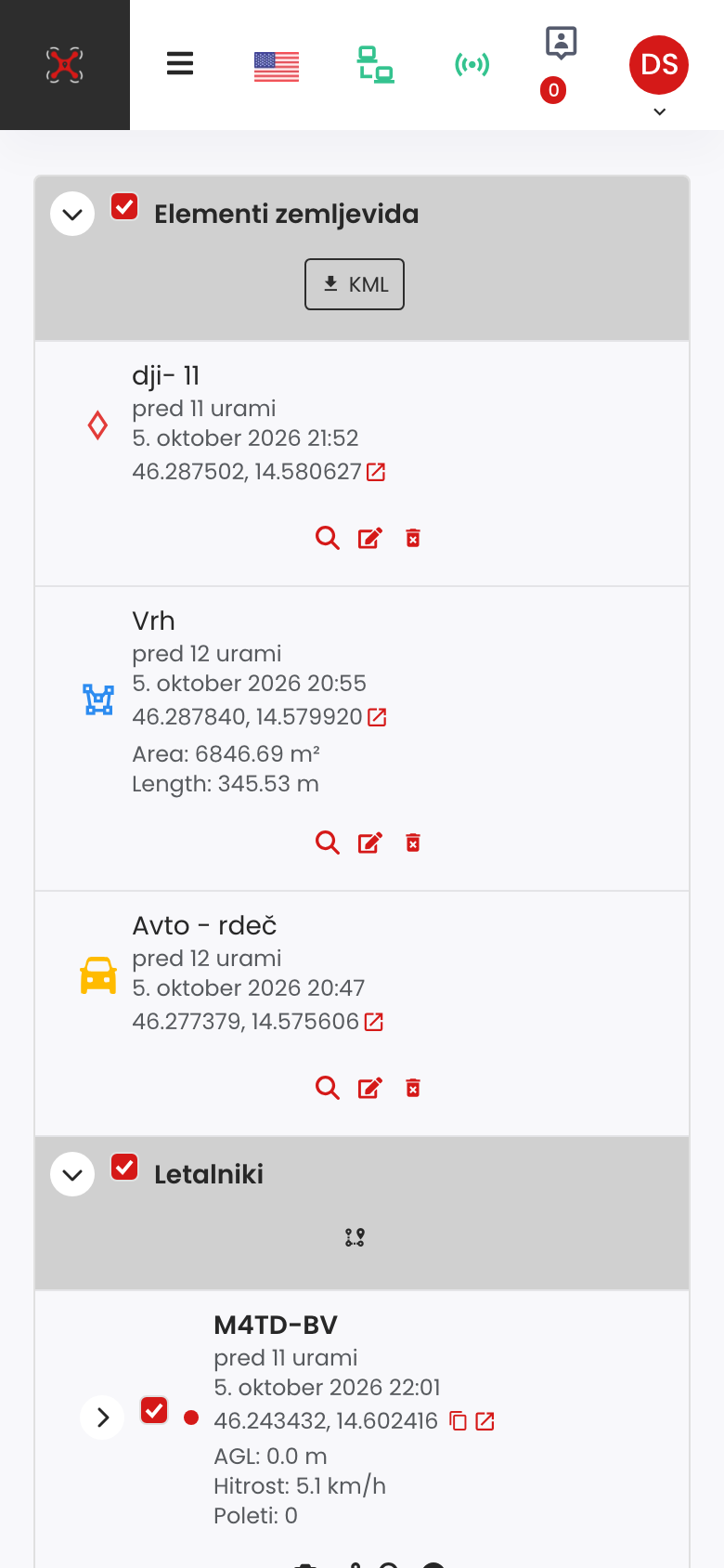 Seznami na telefonu