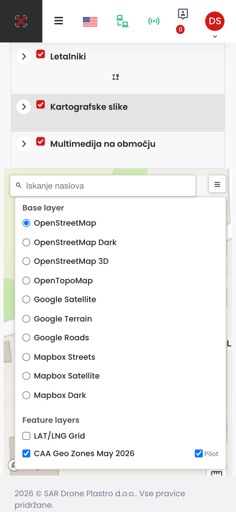 Sloji na telefonu